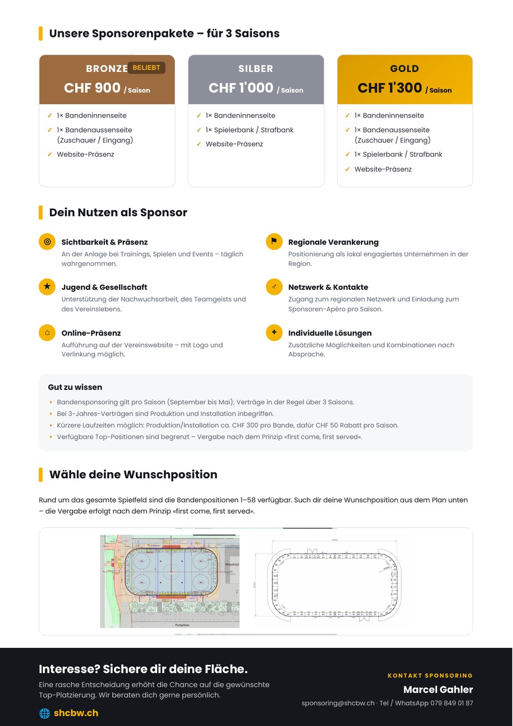 Bandenplan mit Positionen 1 bis 58